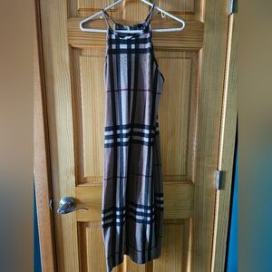Windsor Brown Plaid Halter Midi Dress